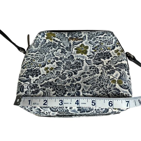 Furla Floral Embossed Soft Leather Crossbody Bag Made in Italy Genuine Leather - Picture 10 of 11
